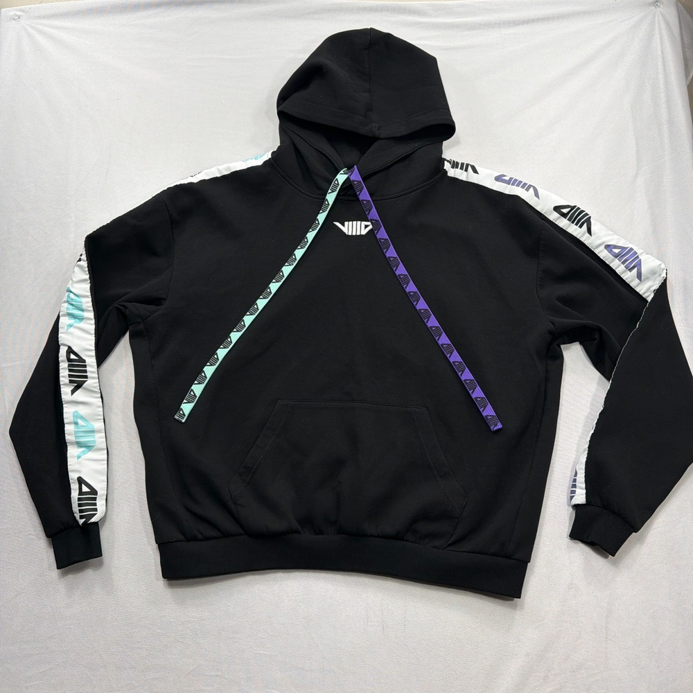Represent VIIID Masking Tape Initial Hoodie Sleeve Graphic Black Mens XL